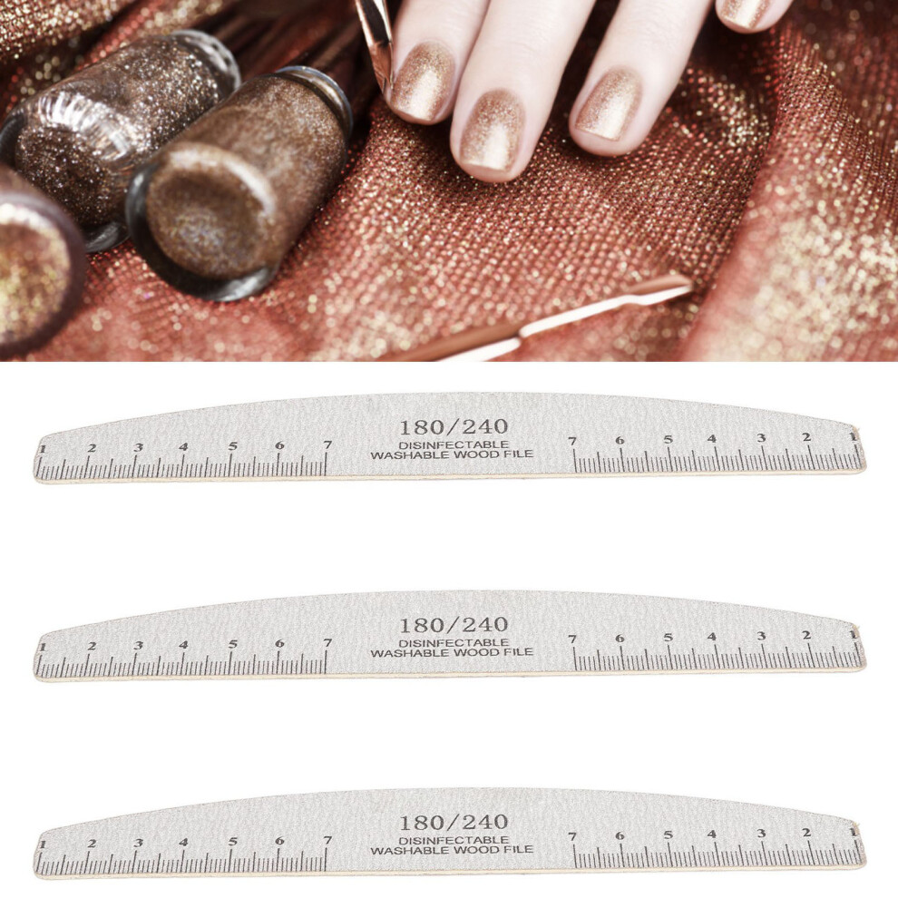 50Pcs Nail Files 180/240 Grit Washable Manicure Tools for DIY & Salon