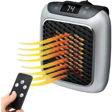 Tragbare Heizung, 800 W Keramik-Steckerheizung, elektrischer Raumheizlüfter mit Fernbedienung, 12-Stunden-Timer, LED-Anzeige, 2 Heizstufen-S