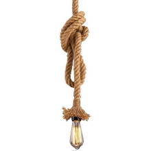 Pendant Light Vintage Hemp Rope, MQ Chandelier Pendant Light Single Head 3.3FT Lantern Cable E26 E27 Socket Plug in Hanging Lighting Fixture