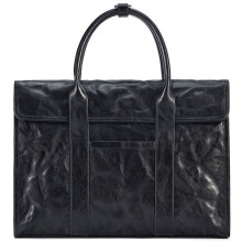 Leather Briefcase 15 Inch Laptop Bag for Men Vintage Office Tote with Multiple Pockets and Durable Leather Construction
