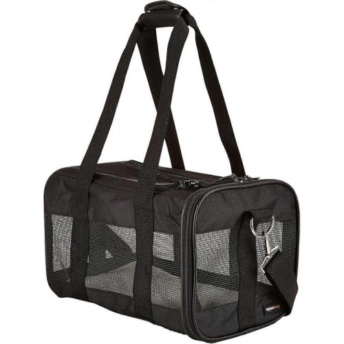 Pet bag, soft side panel, black
