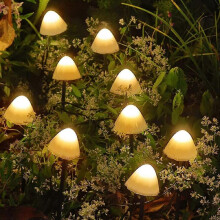 Solar Mushroom Lights Pack of 10 LED Waterproof Garden Pile Lights Decorative Path Lighting Decorations