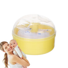 Body Powder Puff and Container Set - Soft Sponge Applicator for Toddlers - Travel Size Powder Puff Case in Lemon Tree Design