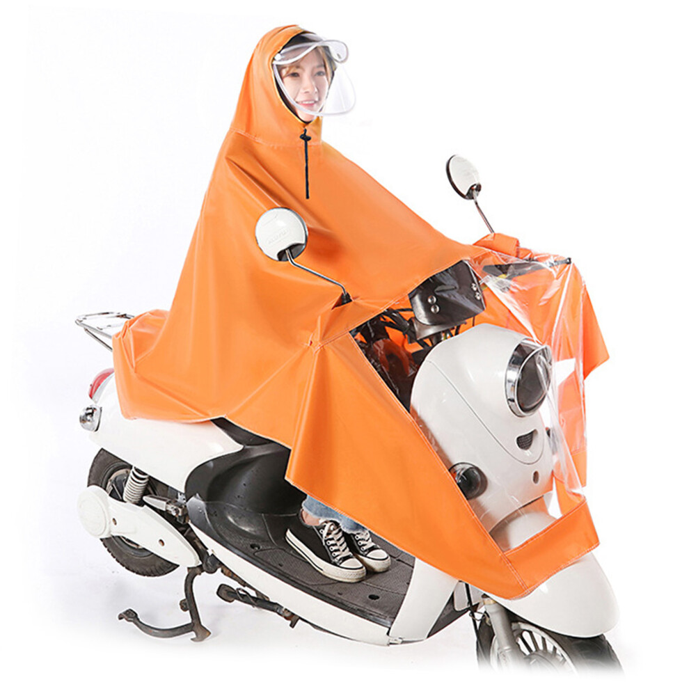Electric Bike Rain Poncho Waterproof Motorcycle Raincoat 5XL Orange 8381348984040