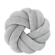 Knot Ball Pillow - Knot Ball Cushion Handmade Nap Pillow Plush Decorative Throw Pillow for Bedroom Sofa Car Office Travel Dia.30 Gray
