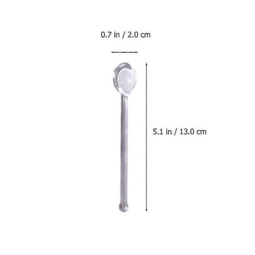 Transparent Glass Coffee Spoon with Long Handle Scoop Dessert Scoops Kitchen 1