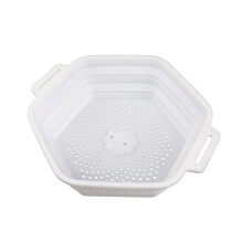 Portable Ice Bath Shower Head Accessory - Folding Mini Silicone Cold Shower Tub, White, Compact Design for Home Use