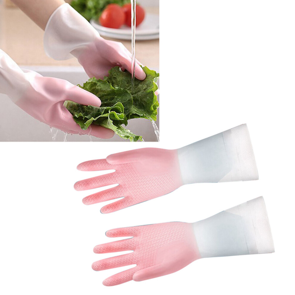 Waterproof Latex Kitchen Dishwashing Gloves Pink S, Multifunctional Household Cleaning 5061348985539