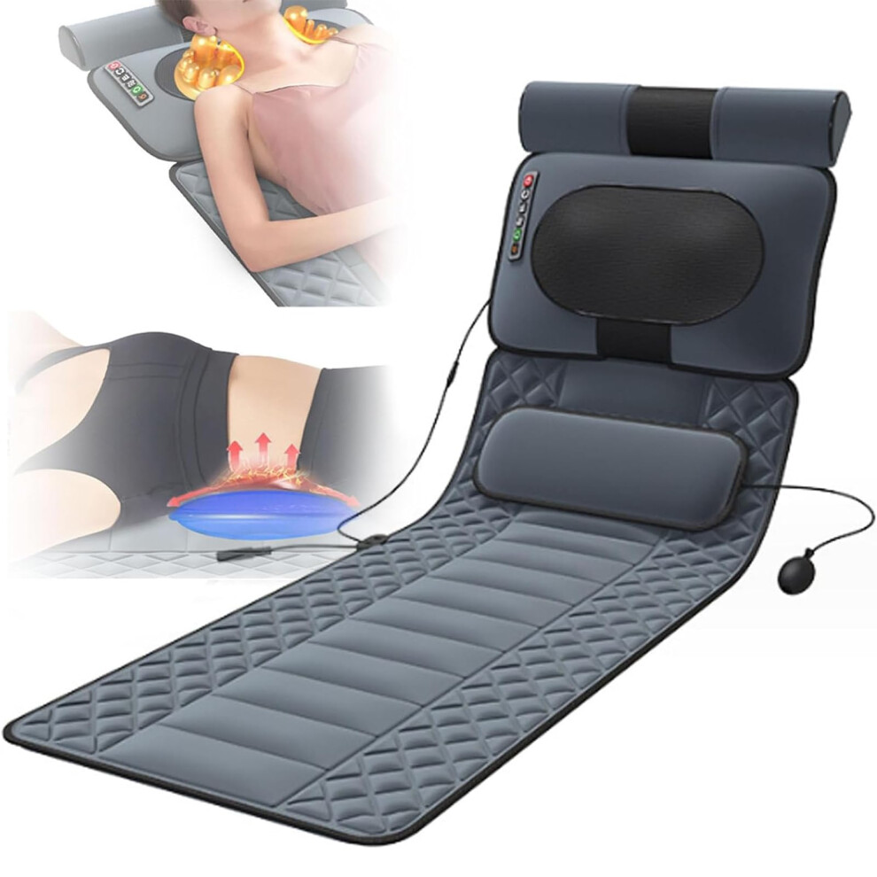 Full Body Massage Mat with Heat and Vibration, 9 Massage Levels, 3 Timer Settings, for Neck Back Legs Feet Relief