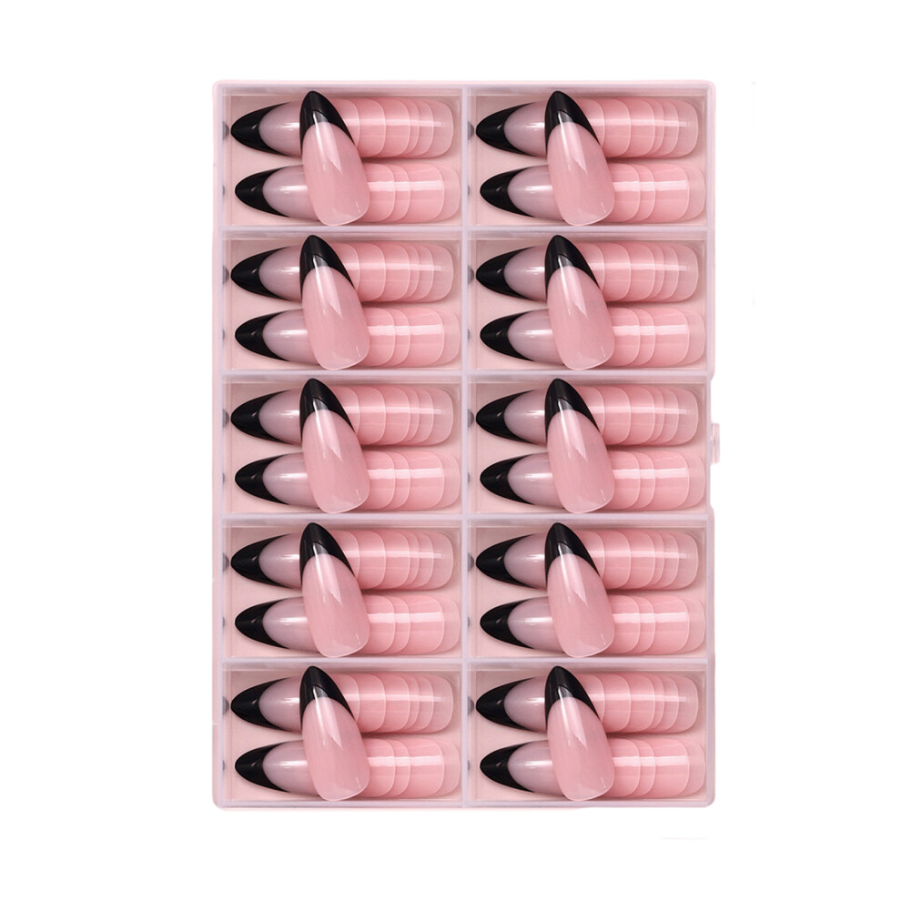 120x Almond False Nails Press On Nails French Tip Nails Full