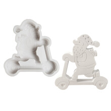 Santa Riding Scooter Decoration Mould Flexible Silicone Mold for