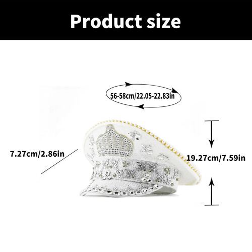Shining Sequined Crown Caps Theme Party Rhinestones Studded Hat 2