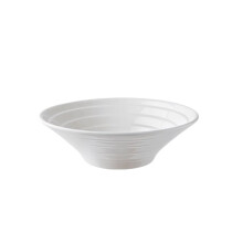 Large White Ceramic Soup Bowl Set - Spicy Pot Style, Durable Stoneware, Ideal for Soup and Stews