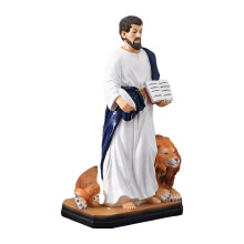 Aesthetic Scholar and Lion Sculpture Resins Figurine Home Accent