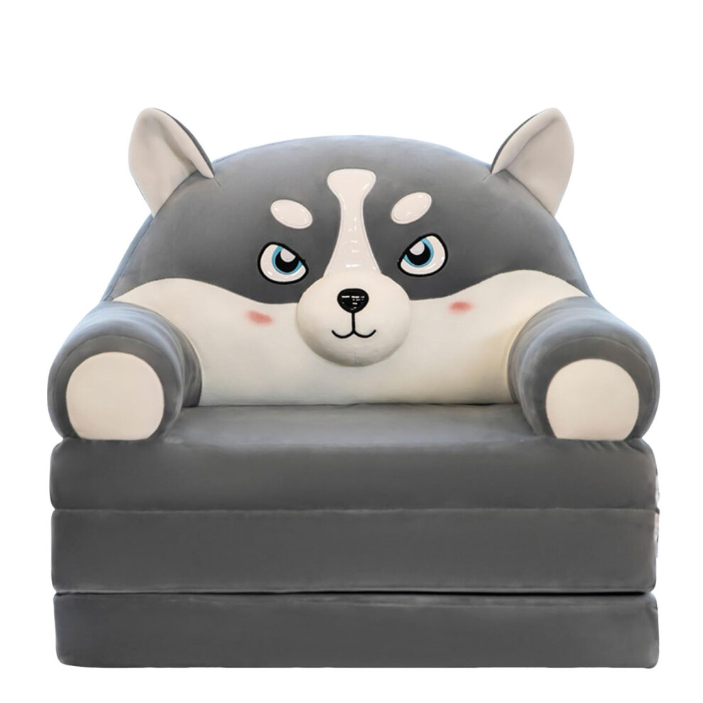 Kids Sofa Cover Protector - 2-in-1 Foldable Armchair Bed Slipcover, Reversible Soft Stretchable Furniture Protector, Grey C-image-OPC-PKF9JT9-NEW