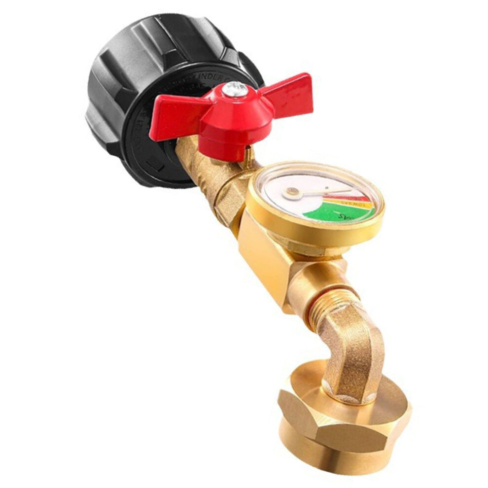 Propane Tanks Refill Adapter With Gauge & Valves Brass Propane 7627000083500
