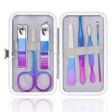 Manicure Set Nail Clippers Pedicure Kit Men Women Grooming kit Manicure Professional Tools Gift 7Pcs with Luxurious Travel Case