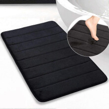 Memory Foam Bath Mat Non Slip Absorbent Super Cozy Velvet Bathroom Rug Carpet Super Water Absorption Bathroom Carpet Non-Slip Thick Bathroom Mat (17"
