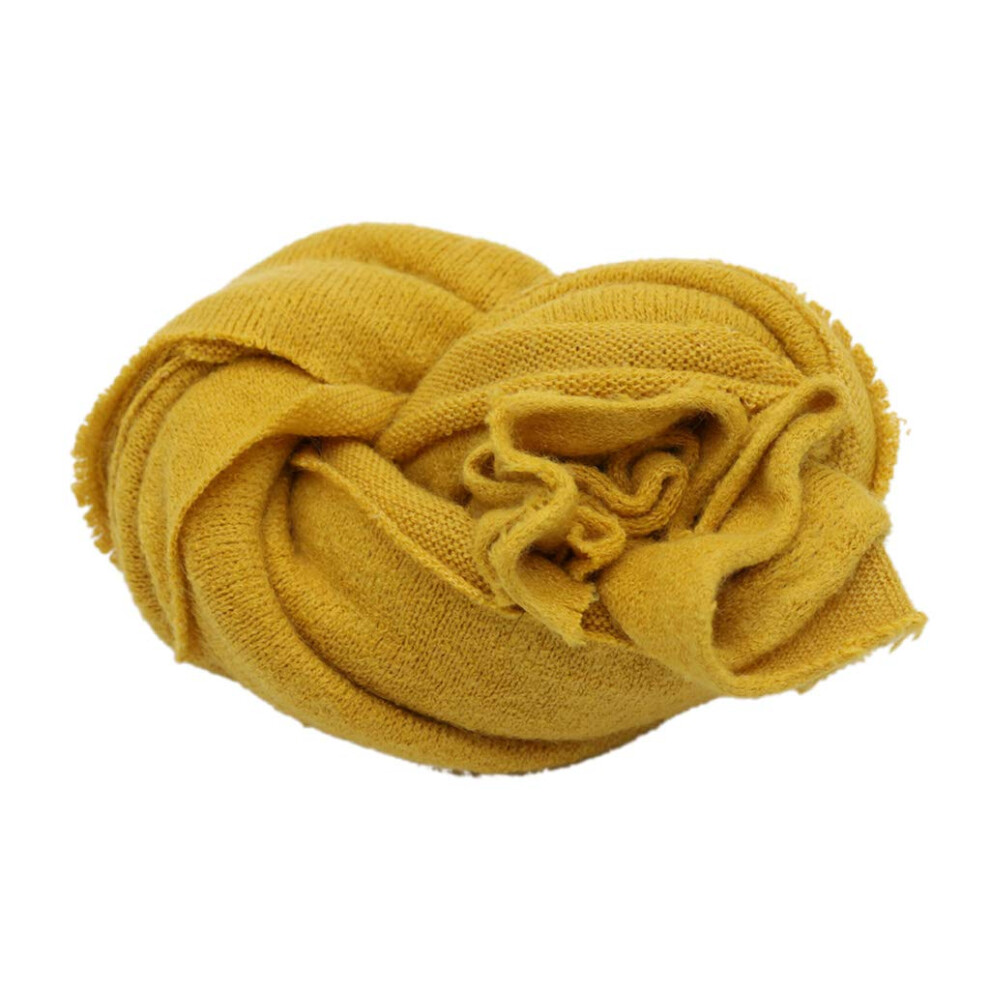 Knit Stretch Newborn Photography Wraps Baby Blankets For Photoshoot Props, Soft Material, Ideal For Newborns Yellow