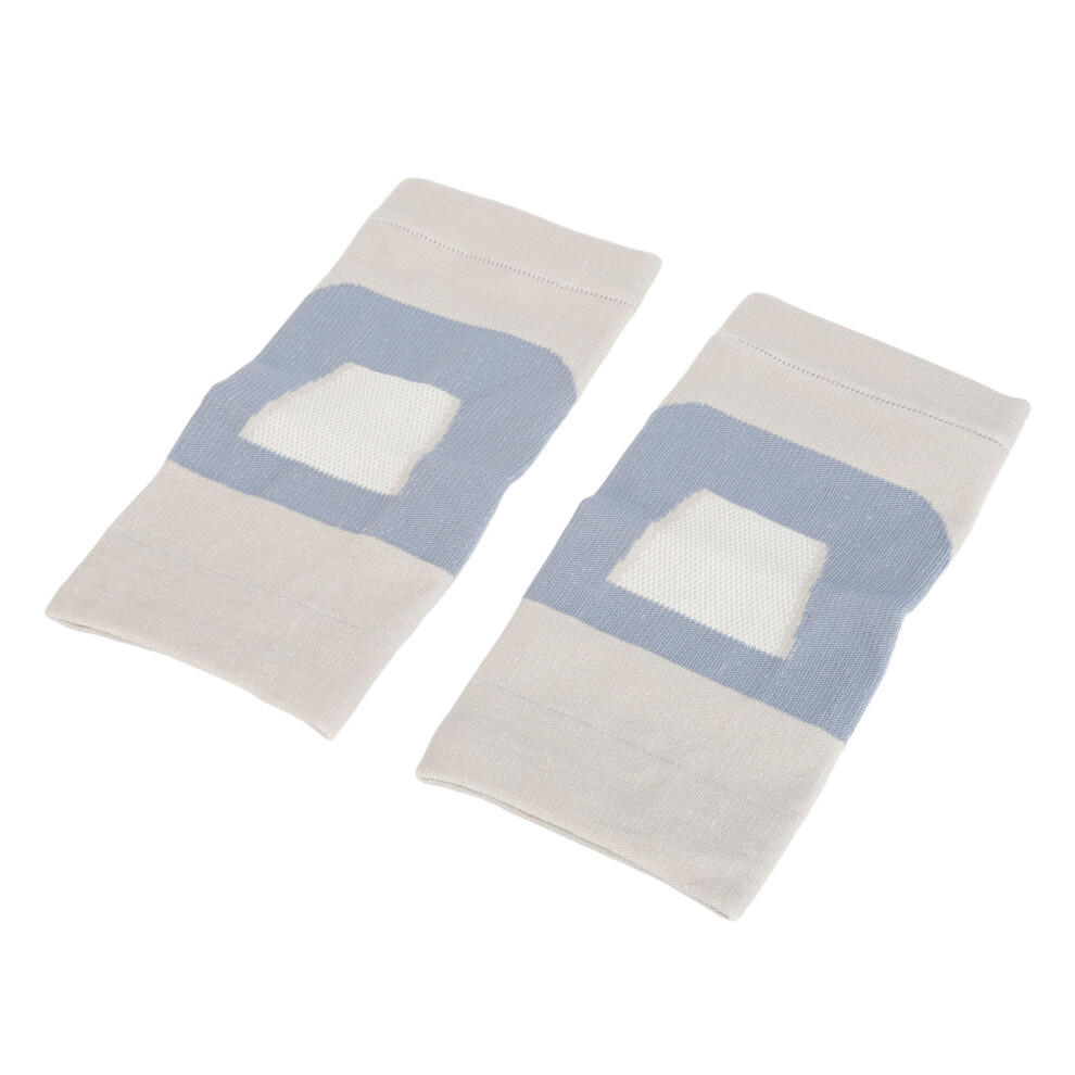 2pcs Breathable Light Gray Double Knit Compression Knee Sleeves XL