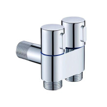1 In 2 Out Dual Control Valve for Washing Machine and Toilet, G1/2 Dual Handle Bathroom Faucet, Easy to Assemble