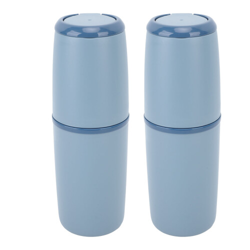 Custodia per spazzolino da viaggio blu scuro, plastica da 8,25 oz 2