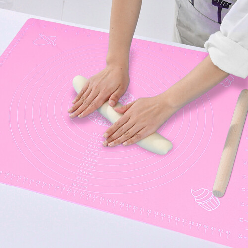 Rosa Silikon-Backblech mit Waage 40x50cm Backmatte DIY 2