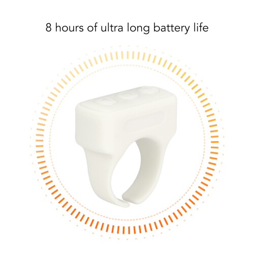 Rechargeable Bluetooth Ring Clicker Ivory White Selfie & Video Control 2
