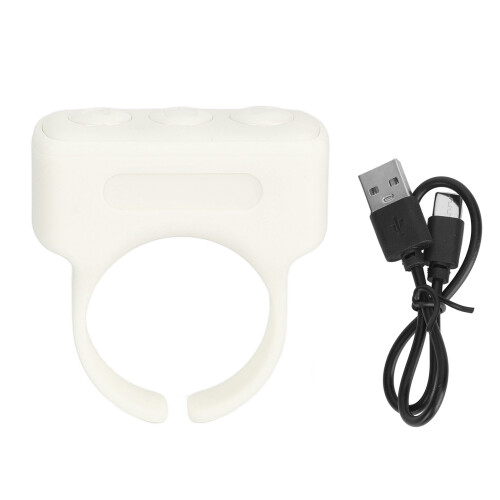 Rechargeable Bluetooth Ring Clicker Ivory White Selfie & Video Control 1