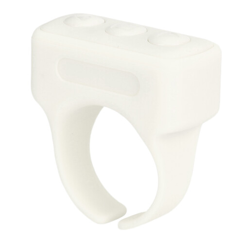 Rechargeable Bluetooth Ring Clicker Ivory White Selfie & Video Control