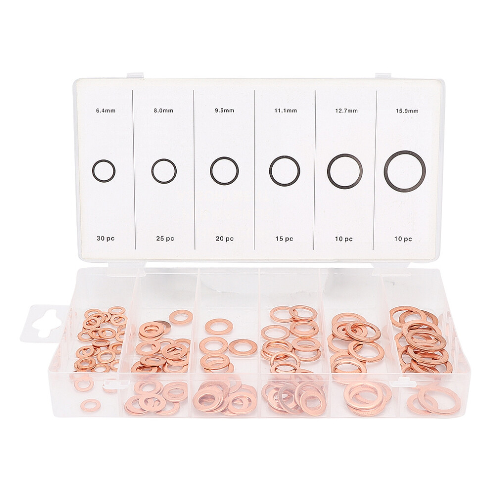 110 Pcs Mixed Size Copper Washer Assortment Flat 8320539116037