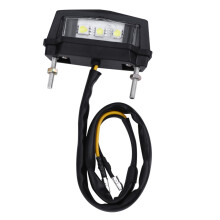 LED License Plate Light 1-Pc For Motorcycle Rear Illumination, Easy Install, No Wiring Required, Black, Universal