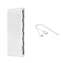 Hub ARGB/PWM com 10 portas de expansão e controlador ARGB branco