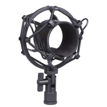 Universal 50MM Microphone Shock Mount for Large Diaphragm Condenser Mics, Adjustable 48MM-54MM, Black