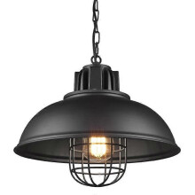 Pendant Light E27 Industrial Ceiling Chandelier  33CM Black Vintage Pendant Lamp for Living Room, Kitchen, Restaurant, Cafe and Bar (Black - 33CM)