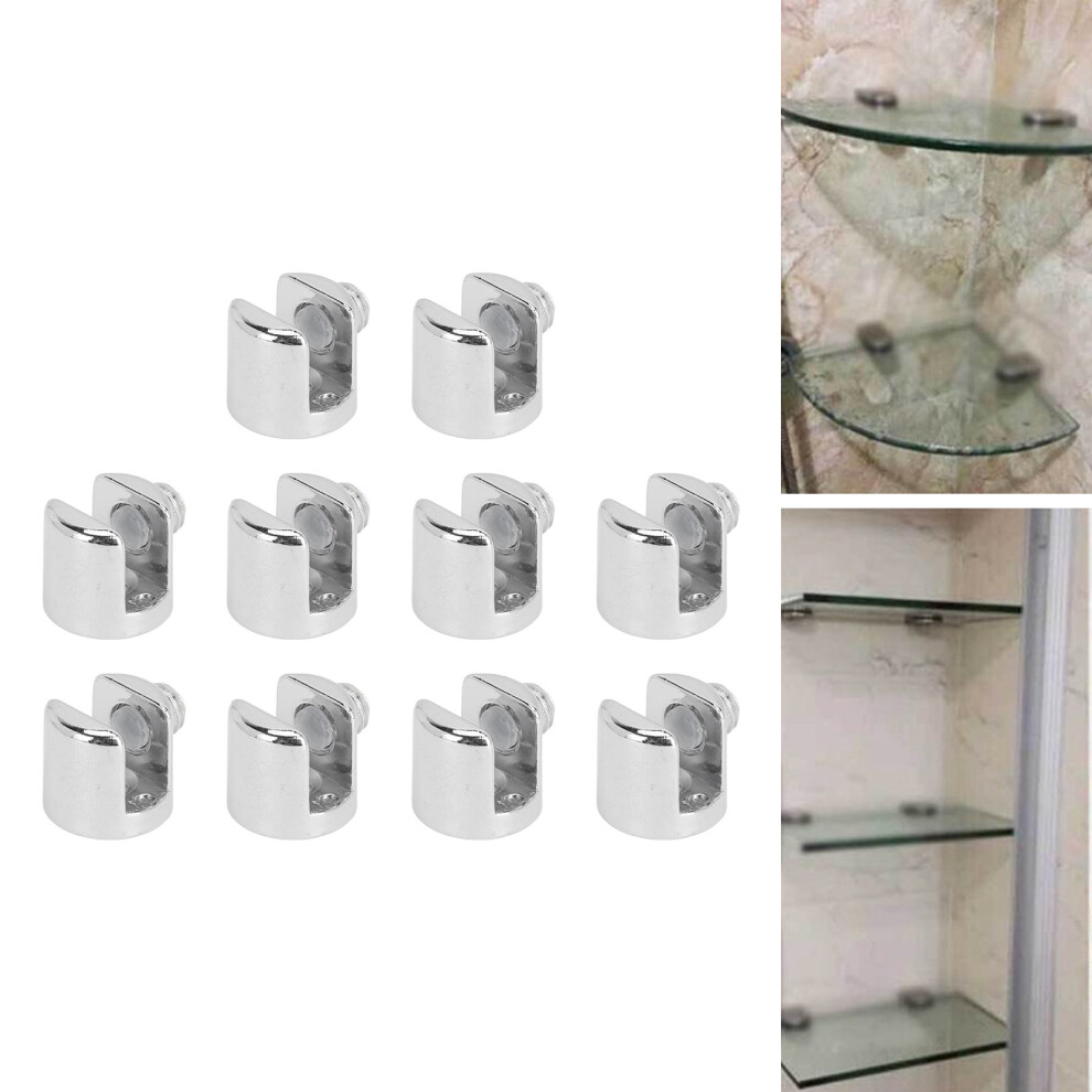 10Pcs Glass Fixing Clamp Zinc Alloy For 6-8Mm Glass And Wooden Boards 5041348994939