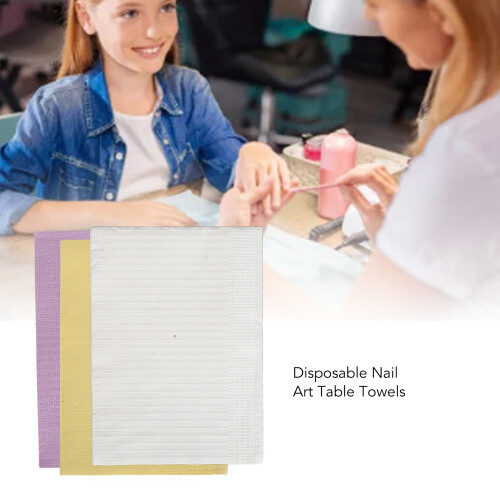 60 piezas desechables para uñas - Morado/Amarillo/Blanco 2