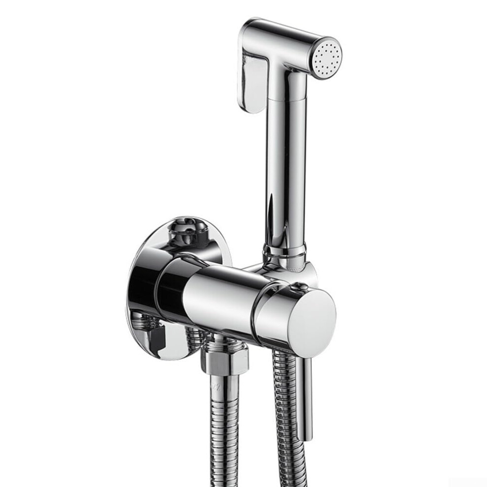 Bidet Sprayer Set With Chrome Hose And Angle Valve For Maternity Hygiene Care And Pet Cleaning 6447073614422
