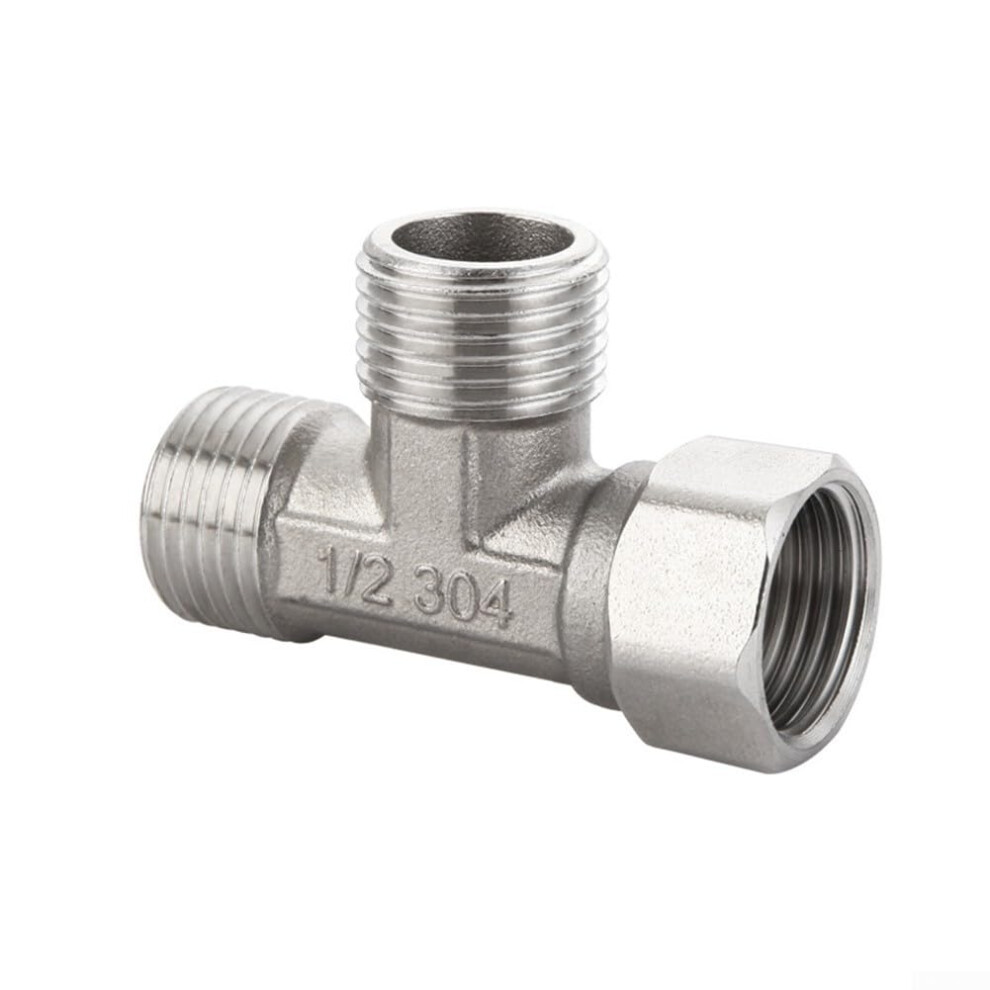 Functional T Adapter Valve 3-Way G12 Steel For Bidet Sprayer, Shower Head, Bath Toilet Compatibility 6447073614477