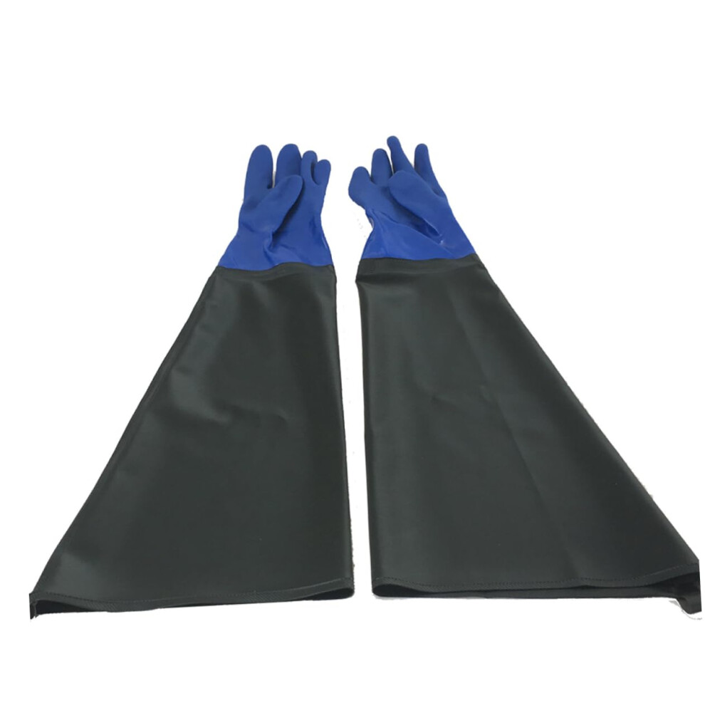 Extended Pvc Oil Proof Gloves Thickened Wear-Resistant Black Industrial Gloves For Heavy Duty Chemical Resistance 1 Pair 9084446865578