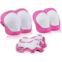 Kids Sports Safety Protective Gear Set, Youth Knee Pads Elbow Pads Wrist Guards Set for Skating Cycling Bike and Other Outdoor Sports (Pink)