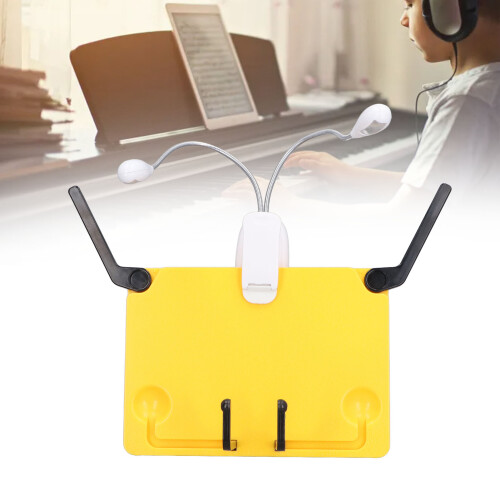 Foldable Music Stand Light with USB/AAA Power, Book & Tablet Holder