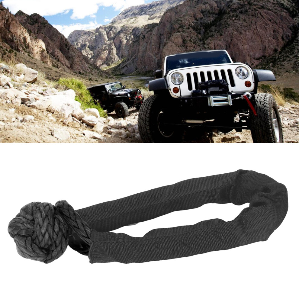 20Mm Soft Shackle 41000 Lbs Recovery Rope For Offroad Suv Truck Black 3591348999196