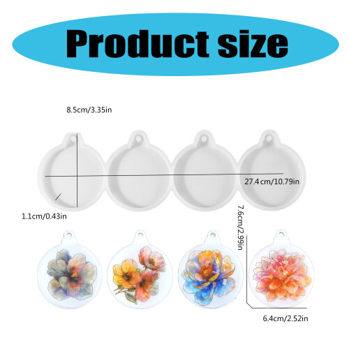 Multipurpose Round Resin Casting Molds Sturdy Silicone Pendant 2