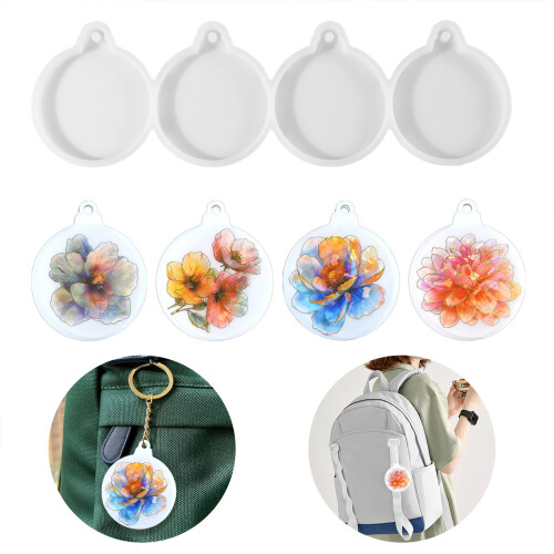 Multipurpose Round Resin Casting Molds Sturdy Silicone Pendant 1