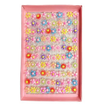 100pcs Colorful Resin Rings for Children Adjustable Cartoon