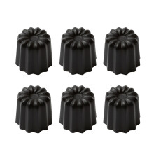 6Pcs Cannele Cake Dessert Molds Nonstick Muffin Tray Aluminum