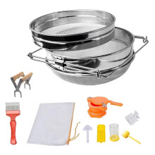 Beekeeper Harvesting Set Honeys Filter Bag Double Sieve Strainer