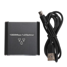 Gigabit Ethernet Splitter 1 to 2 1000Mbps RJ45