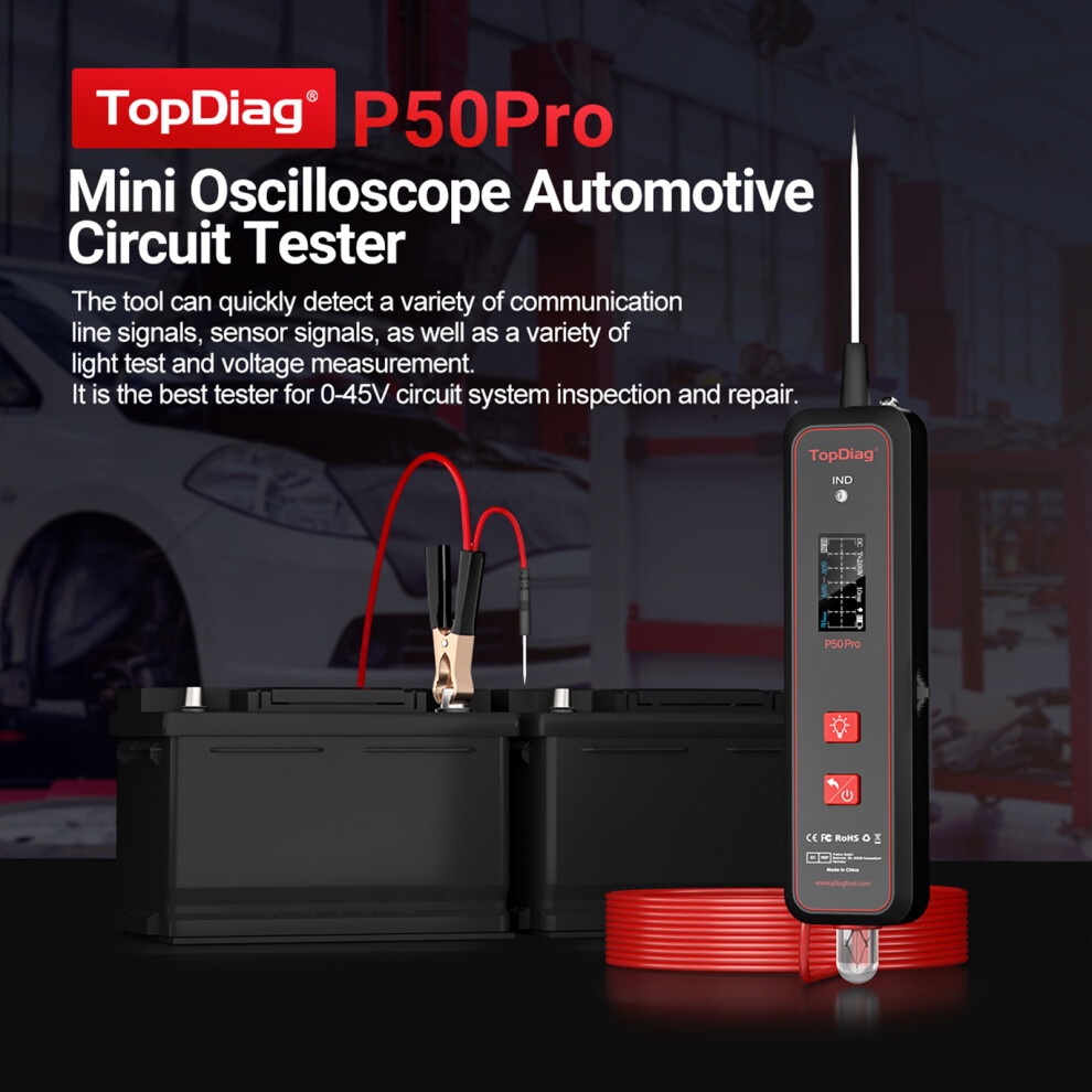 P50pro Automotive Tester: Circuit Probe Mini Oscilloscope Ac/Dc Led Light 6921349001449